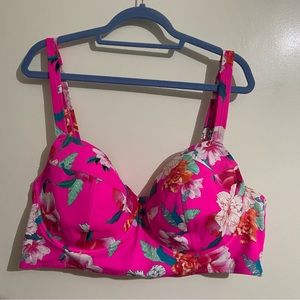 Torrid New NEON PINK FLORAL
UNDERWIRE BIKINI TOP 4x F